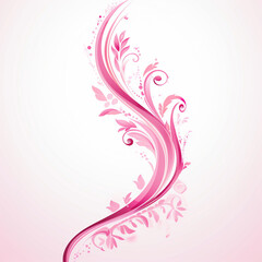Fototapeta na wymiar Simple pink ribbon on white background a straightforward and effective way to make a statement