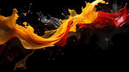 Abstract color splashes - Red and yellow