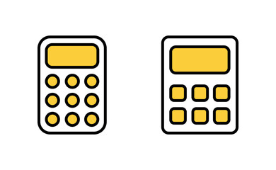 Calculator icon set for web and mobile app. Accounting calculator sign and symbol.