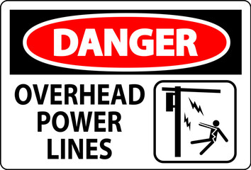 Danger Sign Overhead Power Lines