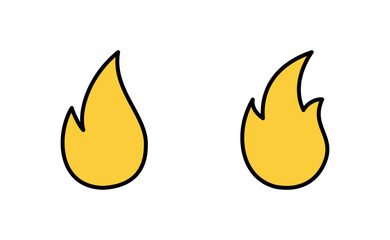 Fire icon set for web and mobile app. fire sign and symbol
