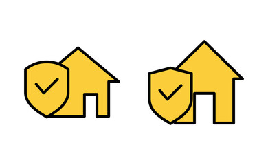 home insurance icon set  for web and mobile app. home protection sign and symbol