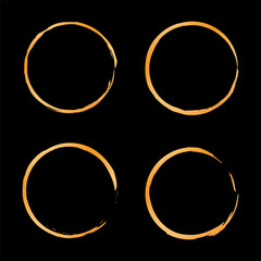 gold circle frame set. Vector illustration. EPS 10.