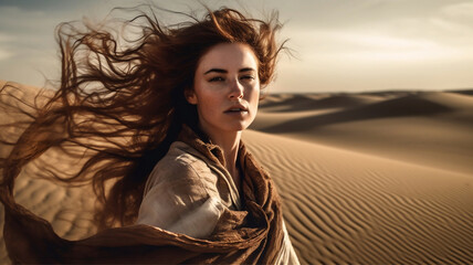 Fototapeta premium portrait of a woman in the desert