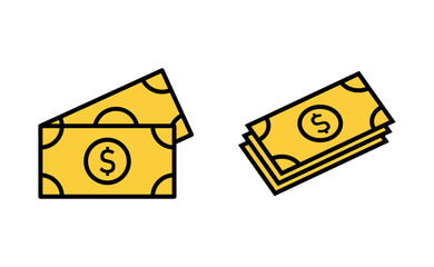 Money icon set for web and mobile app. Money sign and symbol