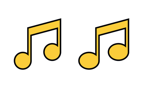 Music icon set  for web and mobile app. note music sign and symbol