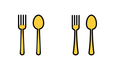 spoon and fork icon set for web and mobile app. spoon, fork and knife icon vector. restaurant sign and symbol