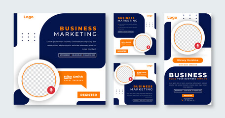 Webinar Digital Business Conference Social Media Post for Online Marketing Promotion Banner and Web Internet Ads Flyer