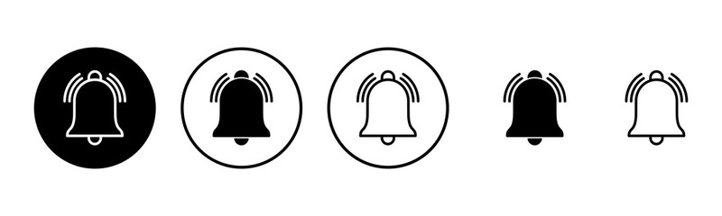 Bell Icon set illustration. Notification sign and symbol for web site design