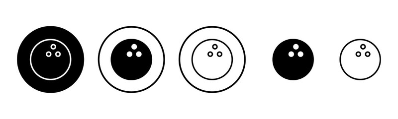 Bowling icon set illustration. bowling ball and pin sign and symbol.