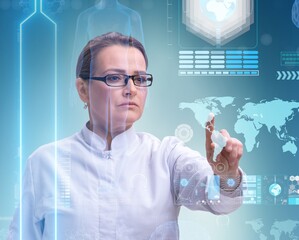 Woman doctor in telemedicine mhealth concept