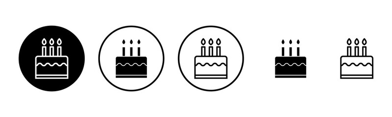 Cake icon set illustration. Cake sign and symbol. Birthday cake icon