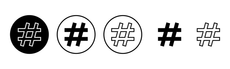 Hashtag icon set illustration. hashtag sign and symbol