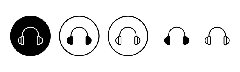 Headphone icon set illustration. Headphone sign and symbol