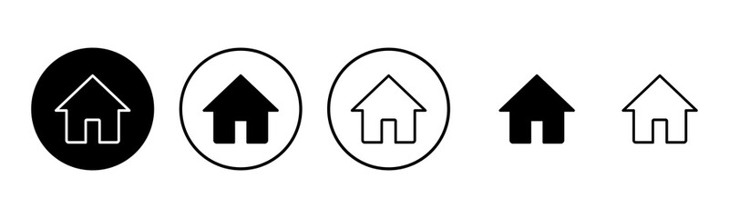 Home icon set illustration. House sign and symbol