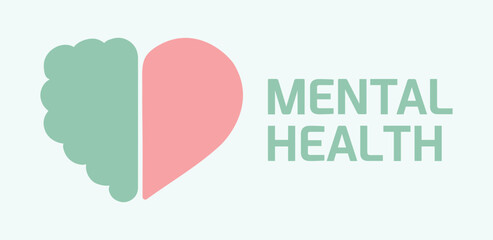 Mental health world day. Medicine, psychology, psychiatry. Emotions, feelings, wellness, mind, healthy. Icon, ilustration, vector