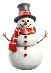 Snowman Isolated on Transparent Background
