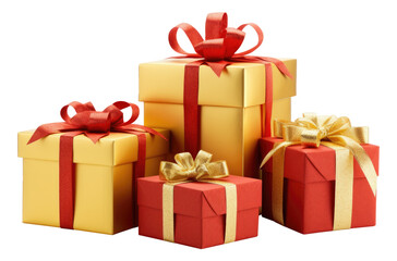 Christmas Gifts Isolated on Transparent Background
