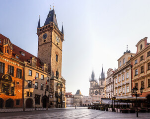 View the Old Town square in Prague, Czech Republic - obrazy, fototapety, plakaty