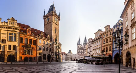 Fotobehang View the Old Town square in Prague, Czech Republic © Matyas Rehak