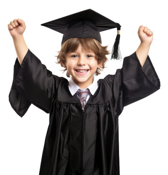 Happy Kid Graduation Isolated on Transparent Background
