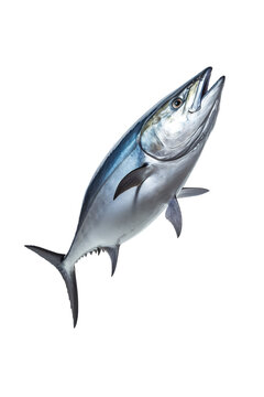 a Tuna fish jumping out of water isolated on white background PNG