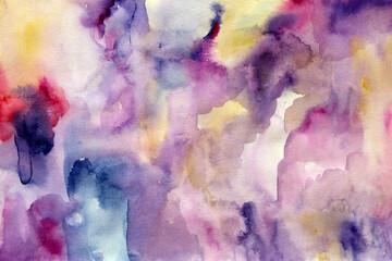 Pink -yellow purple gradient watercolor background texture