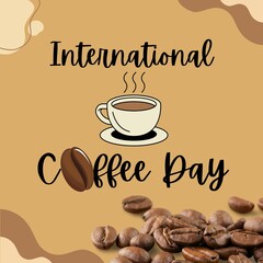 Premium Vector | International coffee day illustration vector