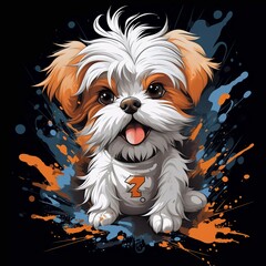 cute cartoon dog graphic t-shirt design