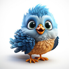 3d cartoon cute bird