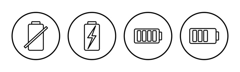 Battery icon vector. Battery charge indicator icon.