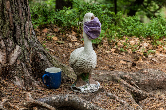 Goose scultpure under Husa (Goose) rock, Czech Republic