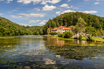 Fototapeta na wymiar View of Harasov pond, Czech Republic