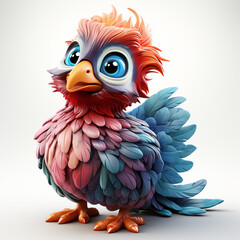 3d cartoon cute rooster