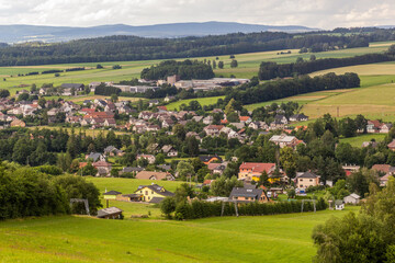 Fototapeta na wymiar Aerial view of Letohrad, Czech Republic