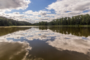 Fototapeta na wymiar Olsovy rybnik pond near Lanskroun, Czech Republic