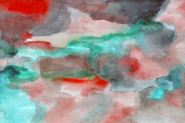 Green red watercolor background texture