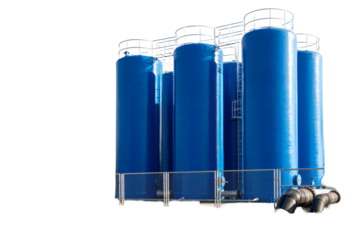 Water tank for agriculture, dry season, isolated object, transparent background