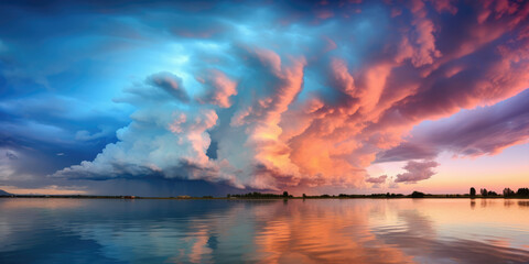 Beautiful Cloudscape Over the Ocean Abstract Background