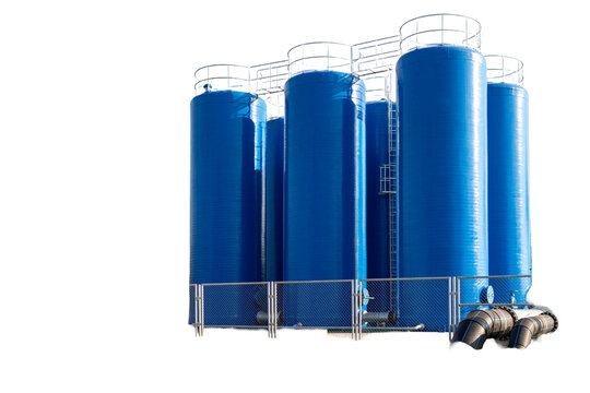 Water tank for agriculture, dry season, isolated object, transparent background