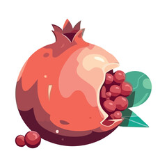 Juicy pomegranate, ripe fruit symbol of freshness