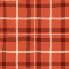 Festive Hand-Drawn Checked Vector Seamless Pattern. Classic Style with Watercolor Effect. Christmas Tartan Plaid. - 647021058