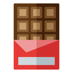 chocolate icon in flat style isolated on transparent background. Fastfood icon, vector illustration for graphic design projects