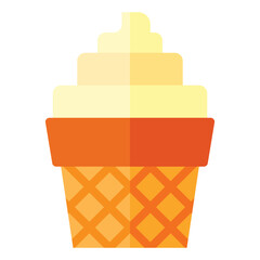 ice cream icon in flat style isolated on transparent background. Fastfood icon, vector illustration for graphic design projects