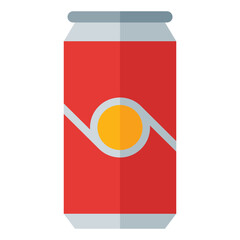 soda icon in flat style isolated on transparent background. Fastfood icon, vector illustration for graphic design projects