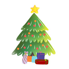 christmas tree with gifts