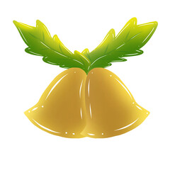 golden bell with holly