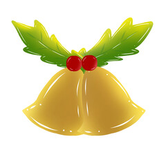 christmas bells with holly