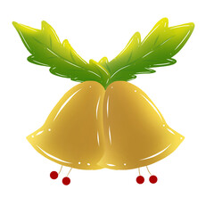 christmas bell with holly