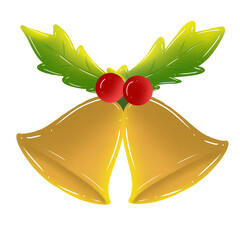 christmas bells with holly